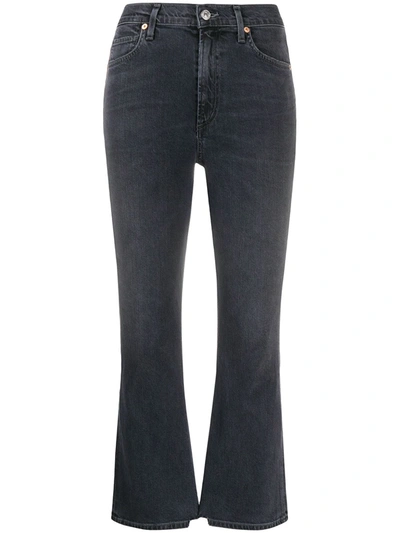 Citizens Of Humanity Demy Cropped Flared Jeans In Grey