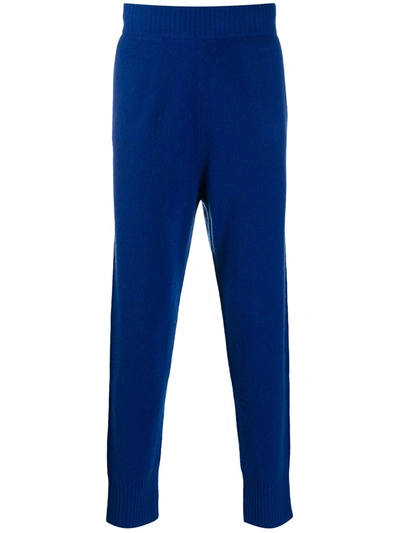 Joseph Tapered Cashmere Track Trousers In Blue