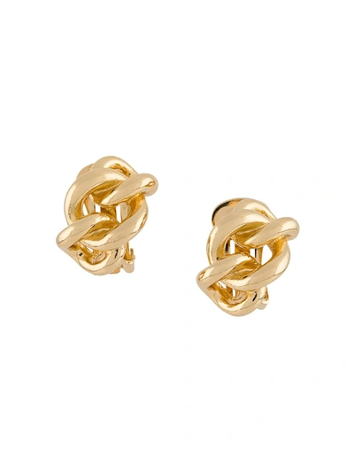 Pre-owned Dior 1980s Christian  Clip-on Earrings In Gold