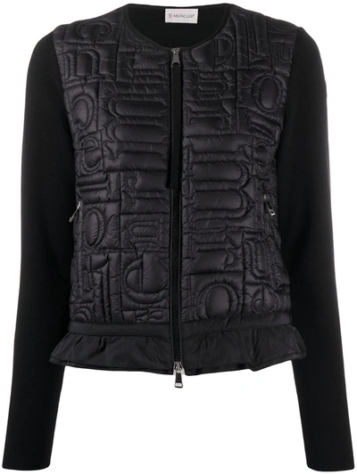 Moncler Cropped Padded Jacket In Black