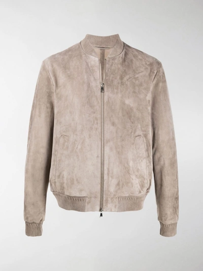 Brett Johnson Bomberjacke Aus Wildleder In Neutrals