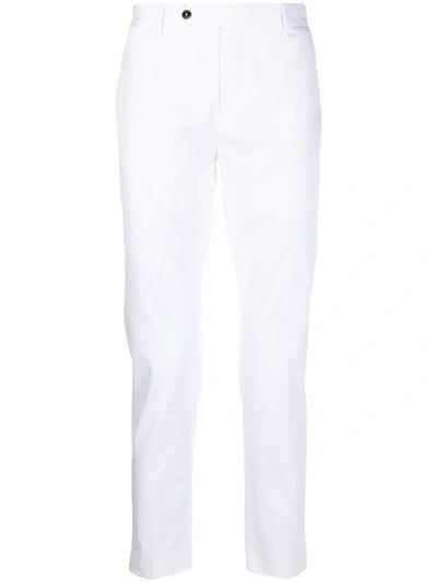 Pt01 Cropped Tapered Trousers In White