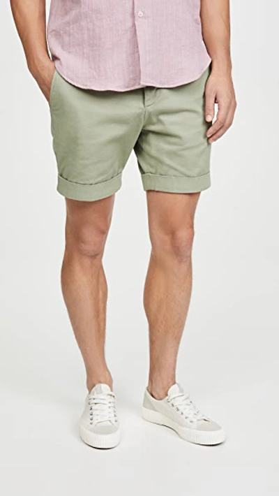 Ami Alexandre Mattiussi Cotton-twill Bermuda Shorts In Green