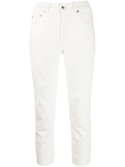 Dondup Slim Cropped Trousers In White