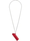 Ambush Logo Lighter Case Chain Necklace In Red