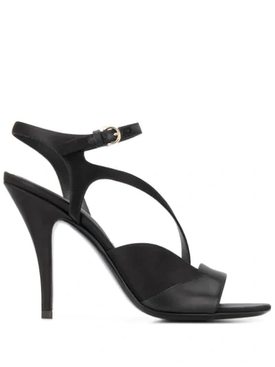 Ferragamo Curved Heel 110mm Sandals In Black