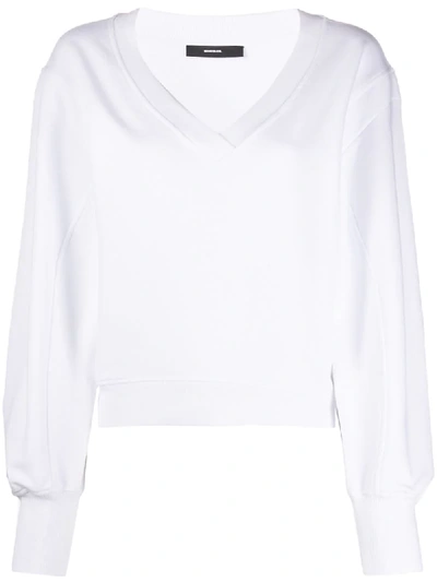Diesel F-akin Sweatshirt In White