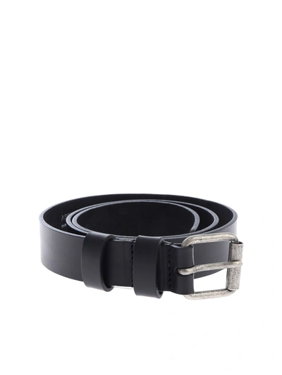 Aspesi Belt In Black Leather With Buckle