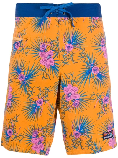 Patagonia Floral-print Bermuda Shorts In Orange