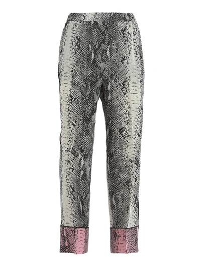 N°21 Snake-skin Effect Trousers In Taupe