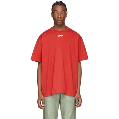 Off-white Airport Tape Print T-shirt In 2088 Redmul