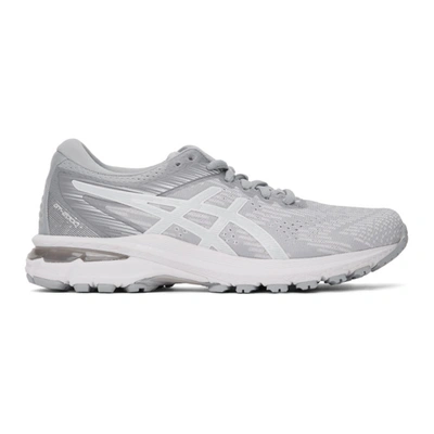 Asics White And Grey Gt-2000 8 Sneakers In Pied Grey