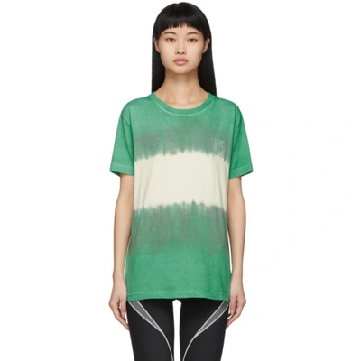 Off-white Green And White Tie-dye Skinny Arrows T-shirt In Mint/white
