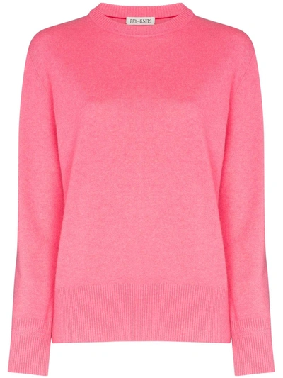 Ply-knits Sweatshirt Mit Rundem Ausschnitt In Pink