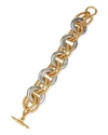 Kenneth Jay Lane Two-tone Circle-link Chain Bracelet In Gold