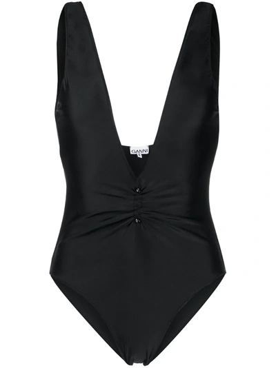Ganni Black Armholes One-piece Swimsuit
