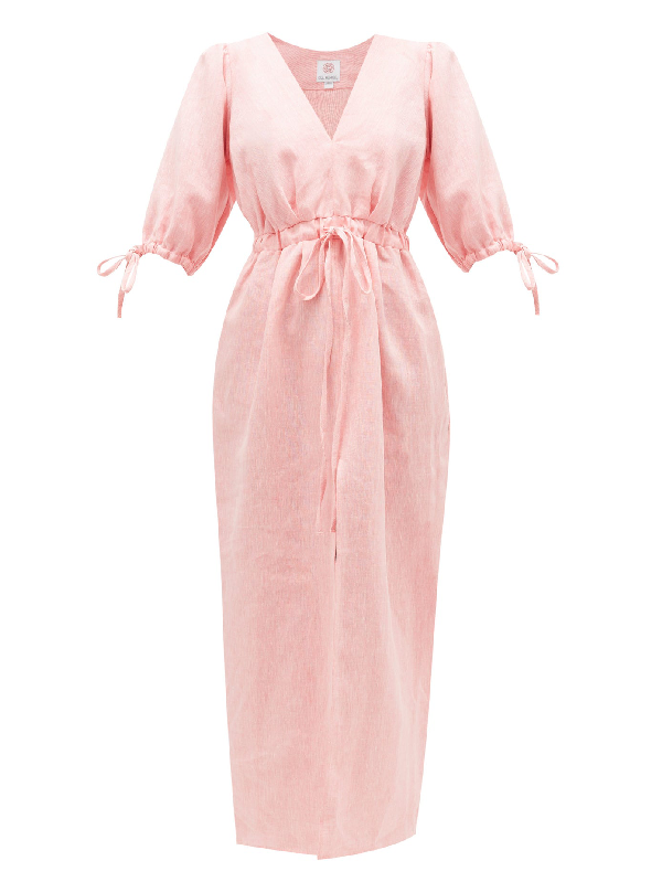 light pink linen dress