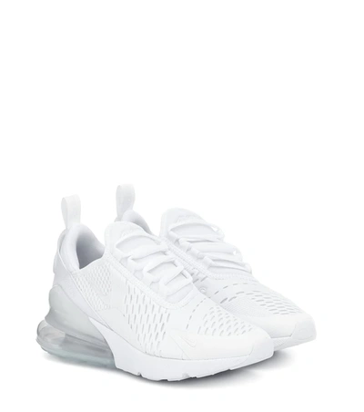 Nike Kids' Unisex Air Max 270 Casual Sneakers From Finish Line In White/white/met Silver