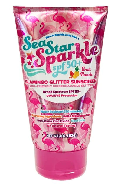 Sunshine & Glitter Kids' Sea Star Sparkle Glamingo Glitter Sunscreen Spf 50 In Pink Glitter