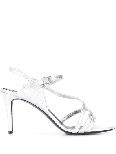 Zadig & Voltaire Marilyn Metallic Sandals In Silver