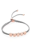 Monica Vinader 18k Rose Gold Vermeil And Silver Linear Bead Friendship Bracelet In Rose Gold/ Silver Metallic