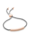 Monica Vinader 18k Rose Gold Vermeil And Silver Linear Friendship Bracelet In Rose Gold And Silver