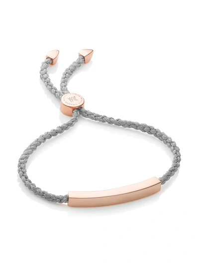 Monica Vinader 18k Rose Gold Vermeil And Silver Linear Friendship Bracelet In Rose Gold And Silver