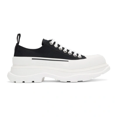 Alexander Mcqueen Black & White Tread Slick Lace-up Sneakers