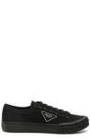 Prada Logo Print Sneakers In Black