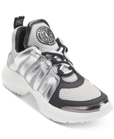Dkny Lynzie Sneakers, Created For Macy's In Silver/black