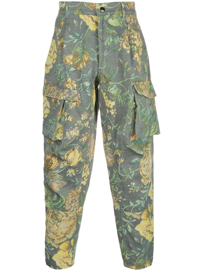 Givenchy Floral-jacquard Cotton-blend Cargo Pants In Multicolor