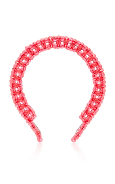 Shrimps Antonia Faux Pearl Headband In Pink
