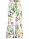 La Doublej Hendrix Printed Cropped Cotton-blend Wide-leg Pants