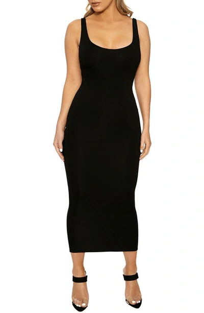 Naked Wardrobe The Nw Strapless Bodycon Midi Dress In Black