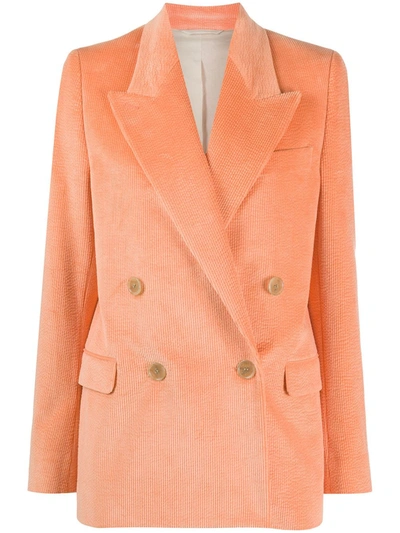 Acne Studios Double-breasted Corduroy Suit Jacket In Orange