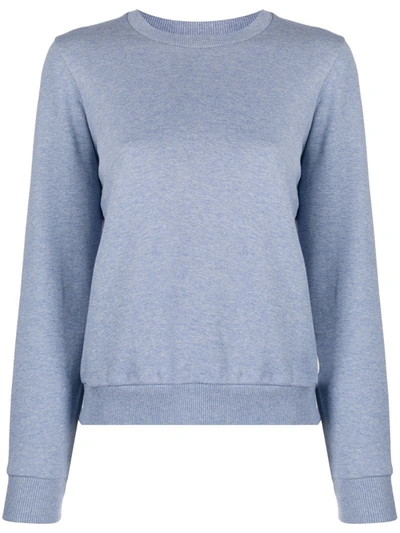 Apc Label Organic Cotton Sweatshirt In Blue