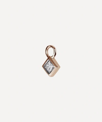 Maria Tash 18ct Diamond Princess Charm In Rose Gold