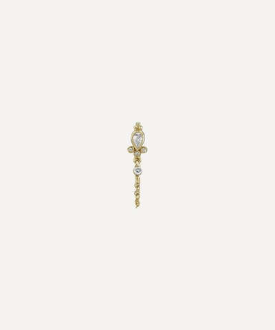 Maria Tash 18ct Diamond Delia And Chain Wrap Single Stud Earring In Gold