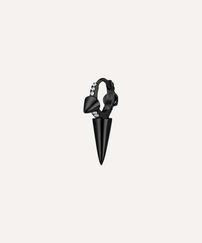 Maria Tash 18ct 6.5mm Triple Spike Diamond Eternity Single Hoop Earring In Gold And Black