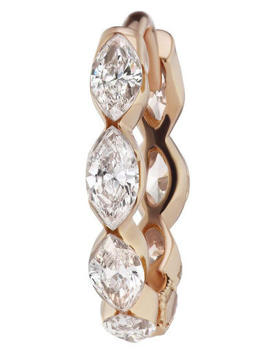 Maria Tash 18ct 6.5mm Invisible Set Diamond Marquise Eternity Single Hoop Earring In Rose Gold