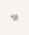 Maria Tash 18ct 7mm Diamond Flower Single Threaded Stud Earring In Rose Gold