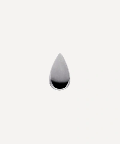 Maria Tash 14ct Teardrop Single Threaded Stud Earring In White Gold