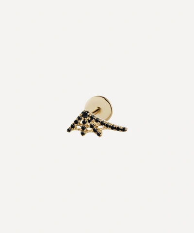 Maria Tash 18ct Black Diamond Web Single Threaded Stud Earring Left In Gold