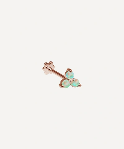 Maria Tash Opal Trinity Threaded Stud Earring In Rose Gold