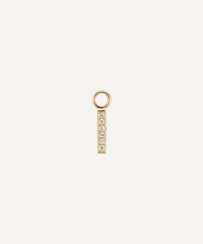 Maria Tash 18ct Diamond Pave Square Bar Charm