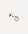Maria Tash 18ct 2.5mm Invisible Set Diamond Single Threaded Stud Earring In Rose Gold