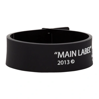 Off-white Label Pvc Thin Bracelet In 1001 Blkwht