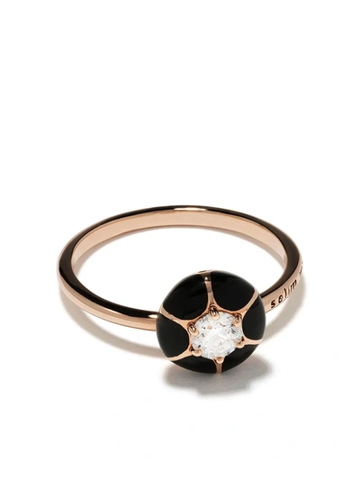 Selim Mouzannar 18kt Rose Gold Diamond Petal Ring