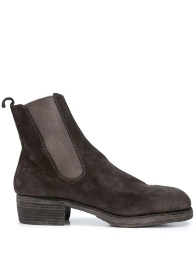 Guidi Textured Chelsea Boots In Brown