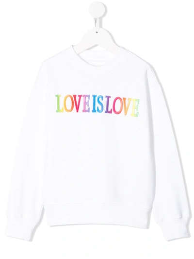 Alberta Ferretti Kids' Love Is Love Sweatshirt In White